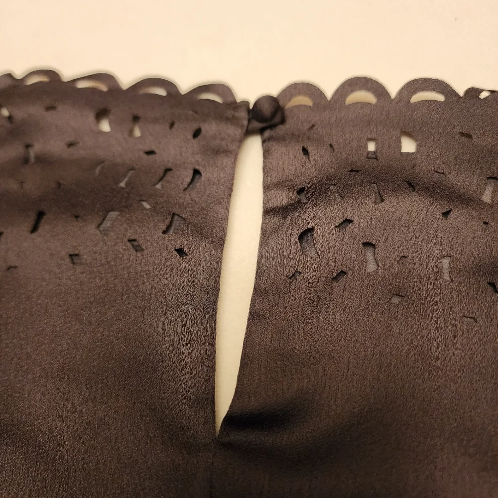 Banana Republic Gray Laser Cut Short Sleeve Blouse - Picture 10 of 12